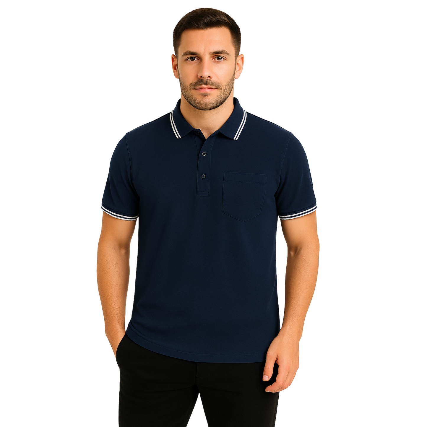 Navy Blue Sports T-Shirt – Durable Polyester Honeycomb Fabric | Affordable Activewear for Men