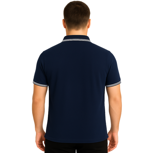 Navy Blue Sports T-Shirt – Durable Polyester Honeycomb Fabric | Affordable Activewear for Men